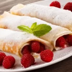 Cheese Blintzes with Raspberry Sauce