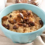 Coconut Milk Rice Pudding with Cinnamon and Raisins