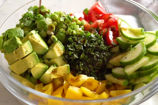 Cucumber Tomato Avocado Salad